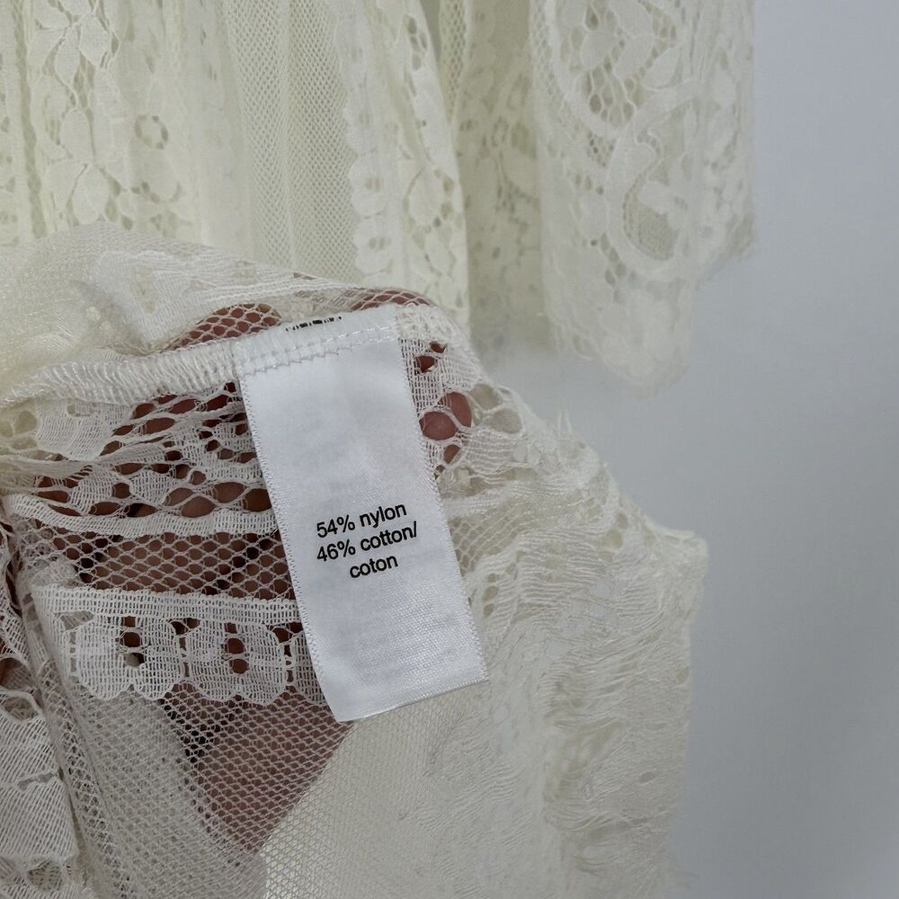 Maurices Romantic Lace Duster XS Kimono Cover Up White Festival Boho Cottagecore - Picture 8 of 9